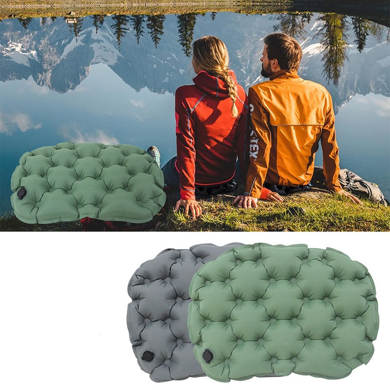 Outdoor Y Camping - Draagbaar, opblaasbaar, vochtbestendig zitkussen voor buiten,