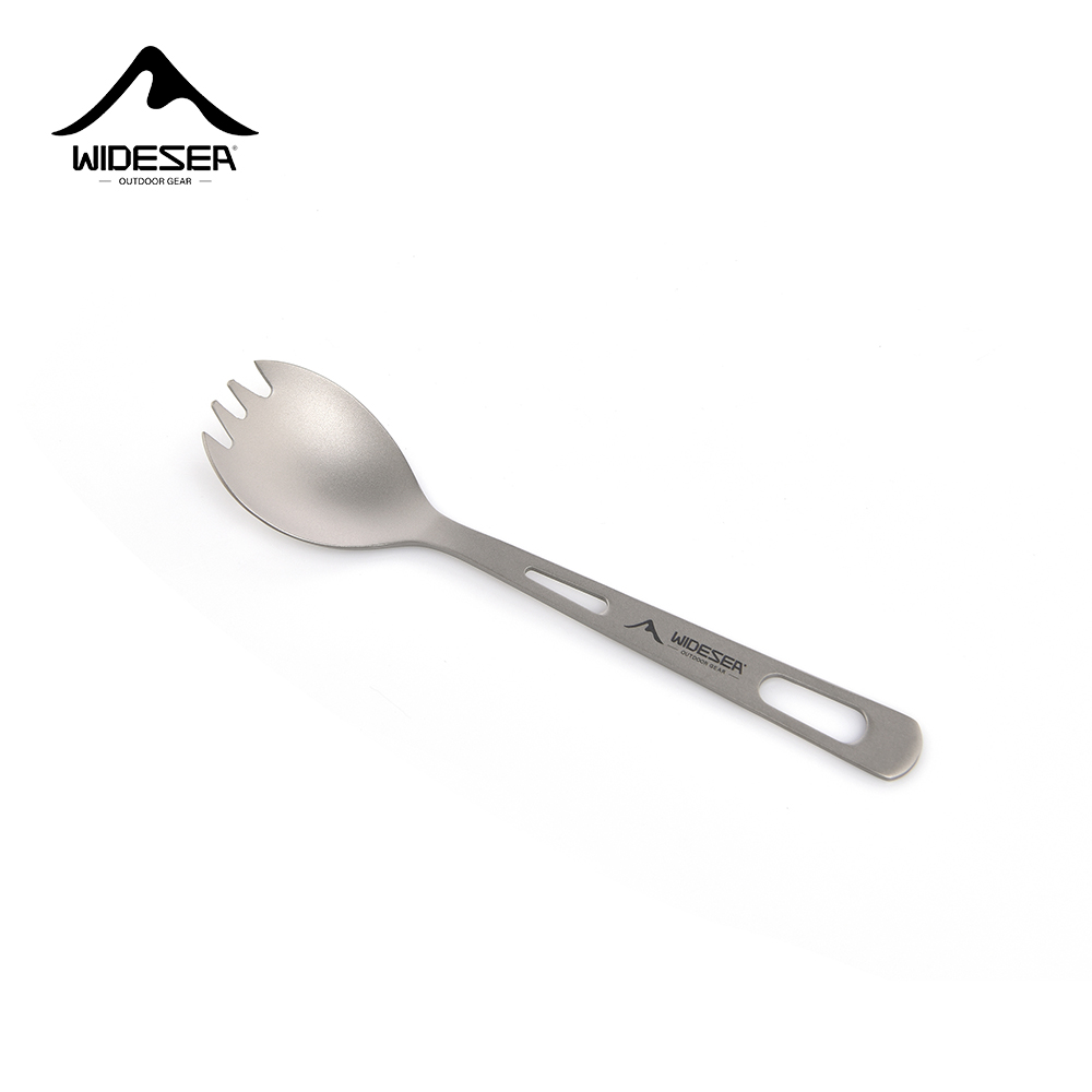 Outdoor Camping Dining Set - Widesea Camping Kookset Spork Titanium Lepel