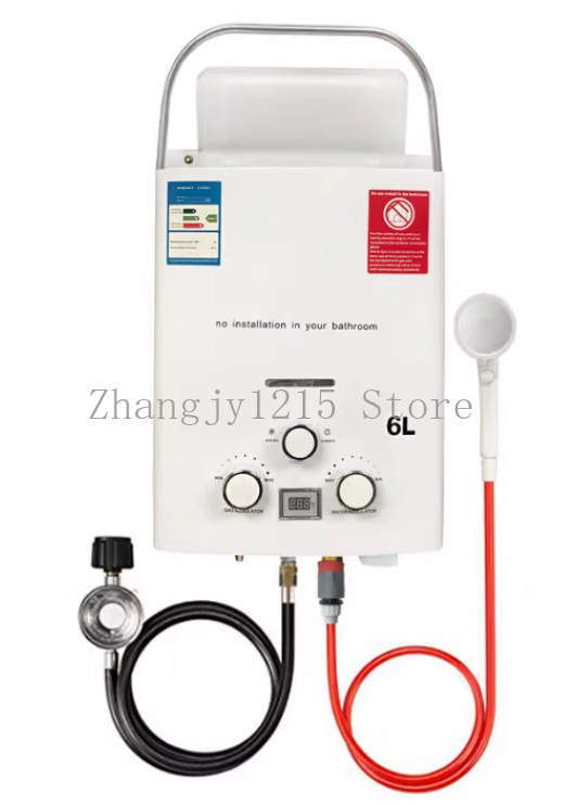 Outdoor Camping Hot Water Heater - Propaan LPG Gas Tankless Boiler 6L