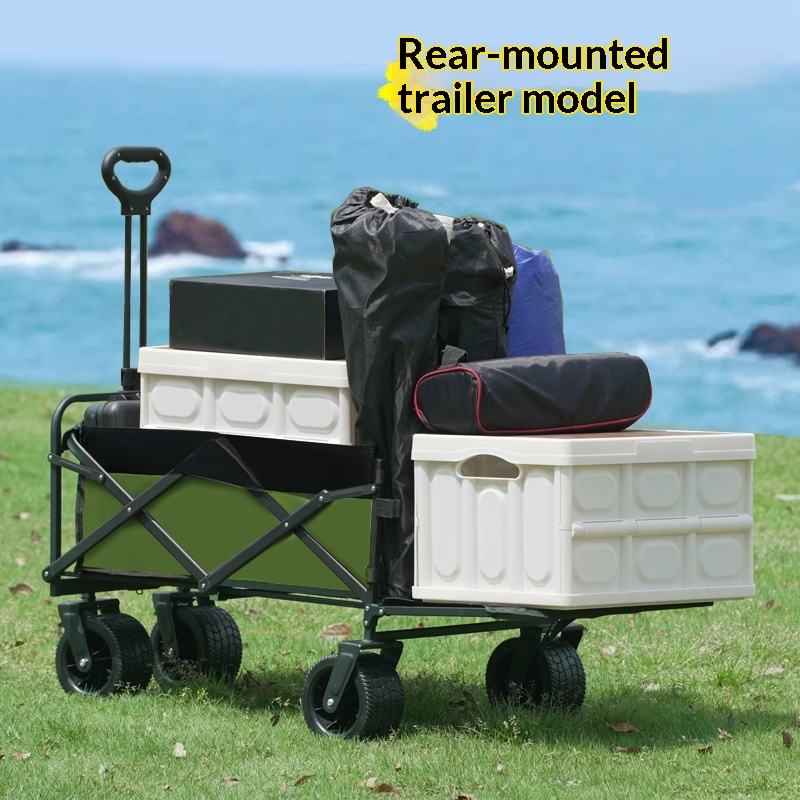 Outdoor Camping Table Foldable - Fabrieksuitverkoop Vierwiel Platform Camping Utility Wagon