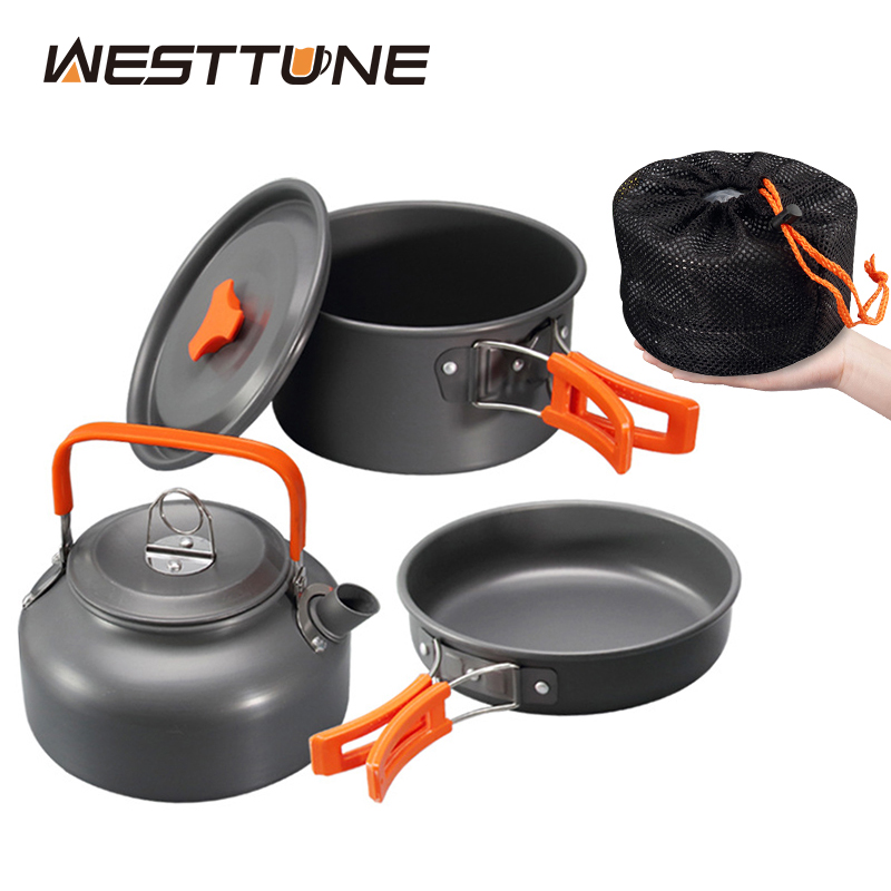 Outdoor Camping Dining Set - WESTTUNE Camping Kookgerei Kit Aluminium Outdoor