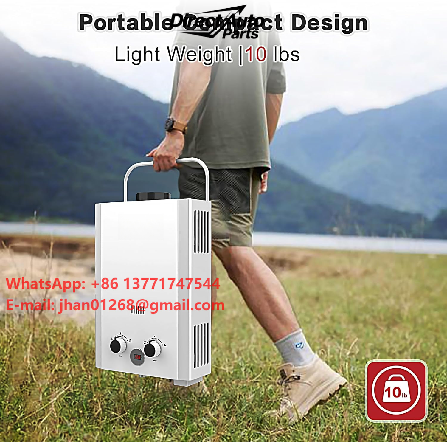Outdoor Camping Hot Water Heater - Propaan tankloze waterverwarmer met handvat en