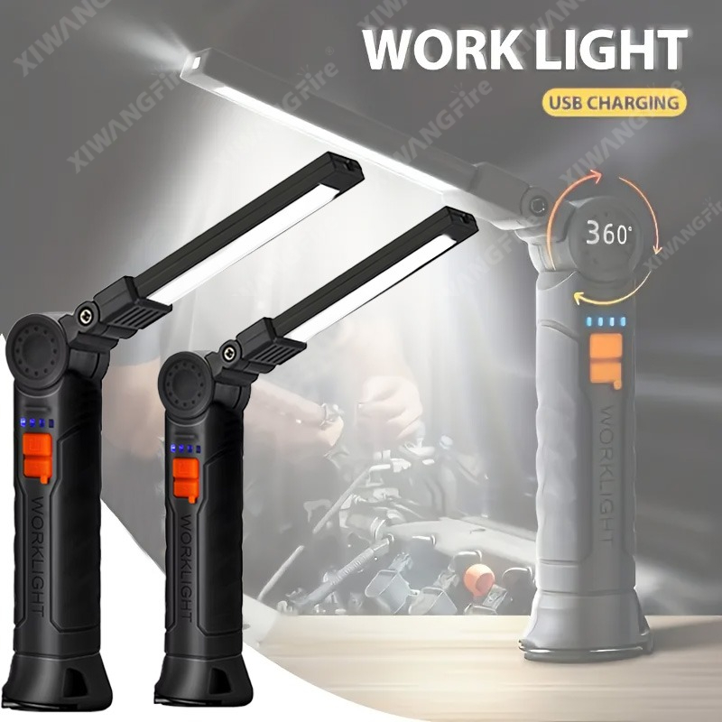 Outdoor Camping Glamping - Oplaadbare LED-zaklamp Werklamp met magneet en