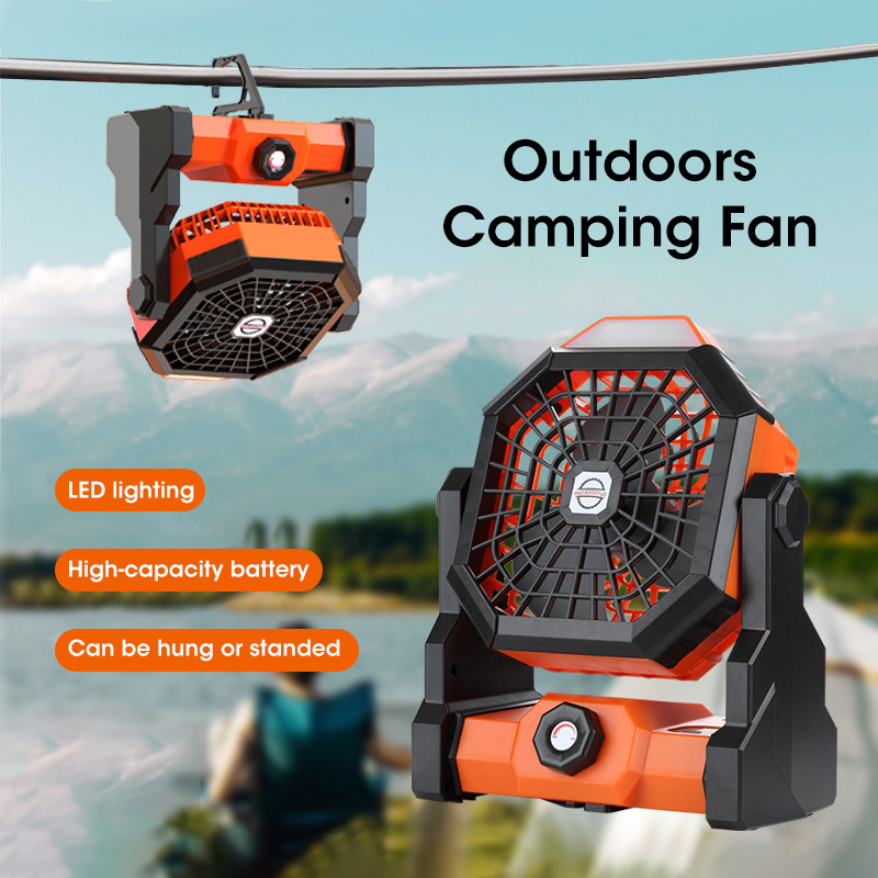 Outdoor Camping Fans - 10000 mAh campingventilator met LED-lantaarn Draagbare