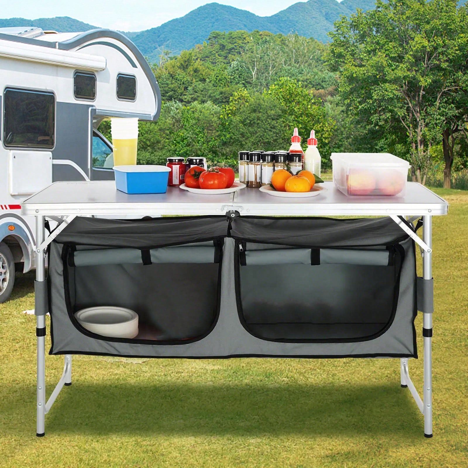 Outdoor Camping Kitchen Set - Snel op te zetten opvouwbare campingkeukentafel