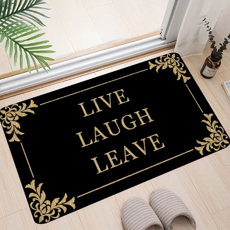 Outdoor Camping Quotes - Elegante 'Live Laugh Leave'-deurmat met vintage