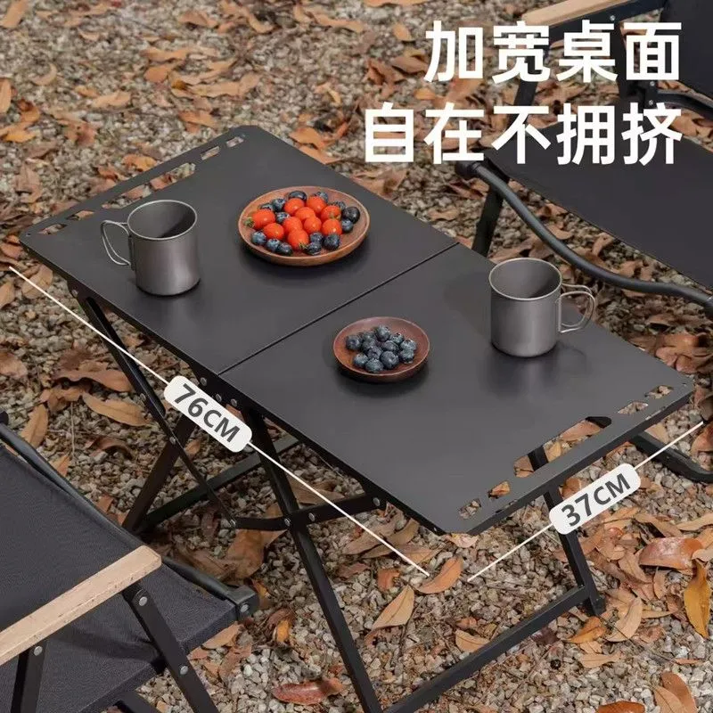Outdoor Camping Table Foldable - Opvouwbare draagbare campingtafel van roestvrij staal,