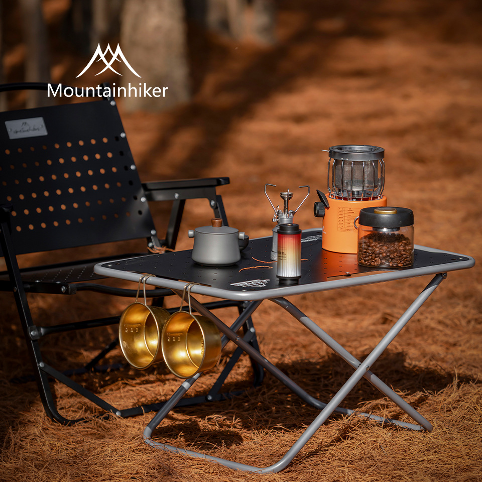 Outdoor Camping Table Foldable - MOUNTAINHIKER Koolstofstaal Outdoor Mini Britse leger-tafel
