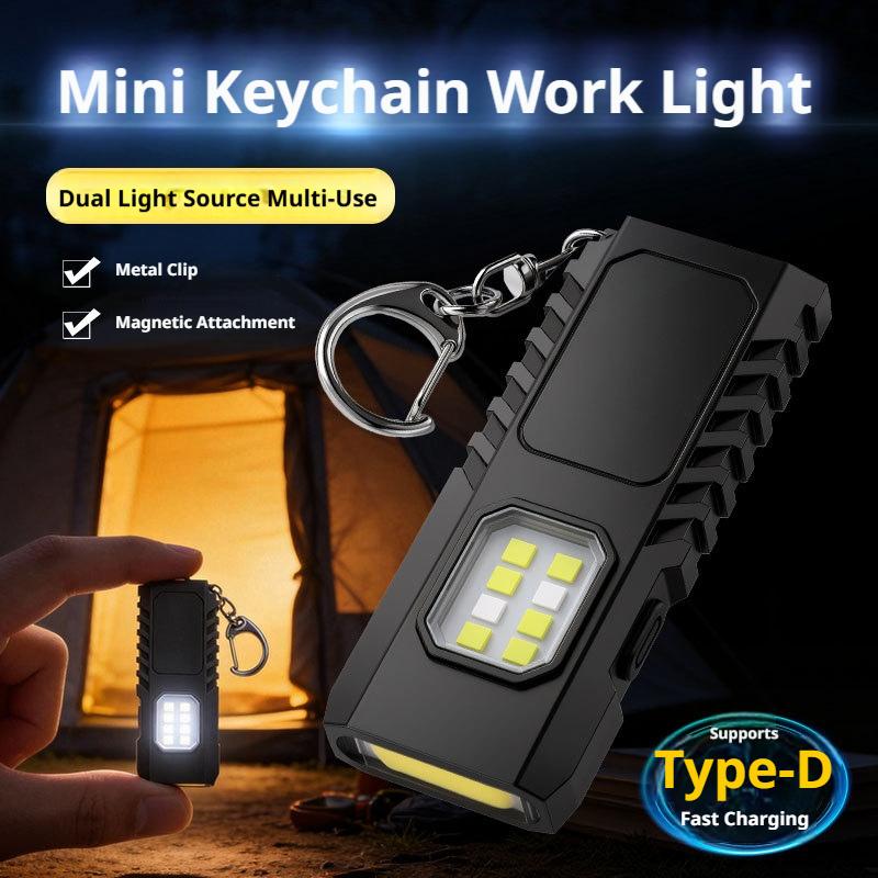 Outdoor Camping Glamping - Mini EDC sleutelhanger zaklamp USB oplaadbaar