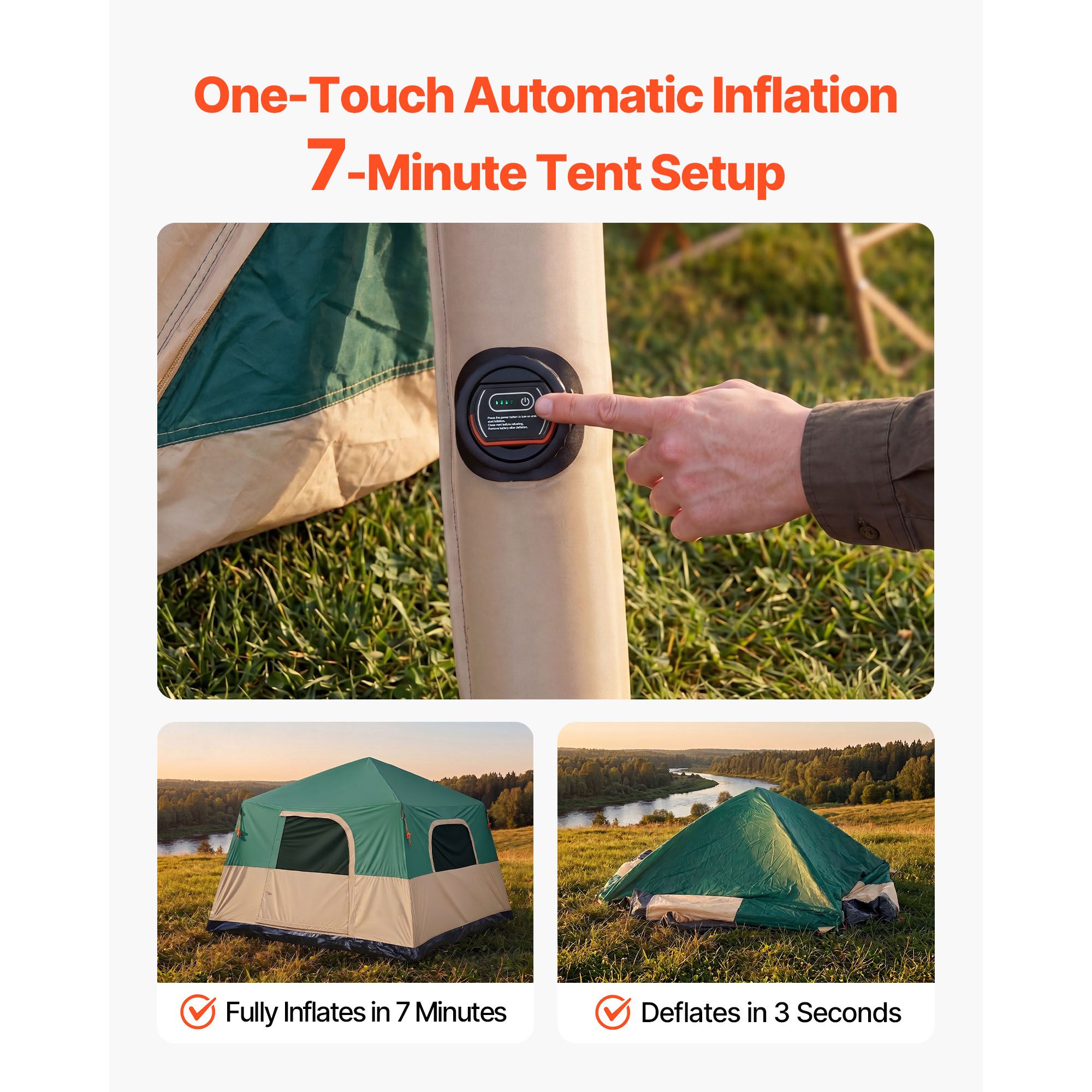 Campingtent, opblaasbare cabin - Outdoor Camping On Youtube recensie en prijs