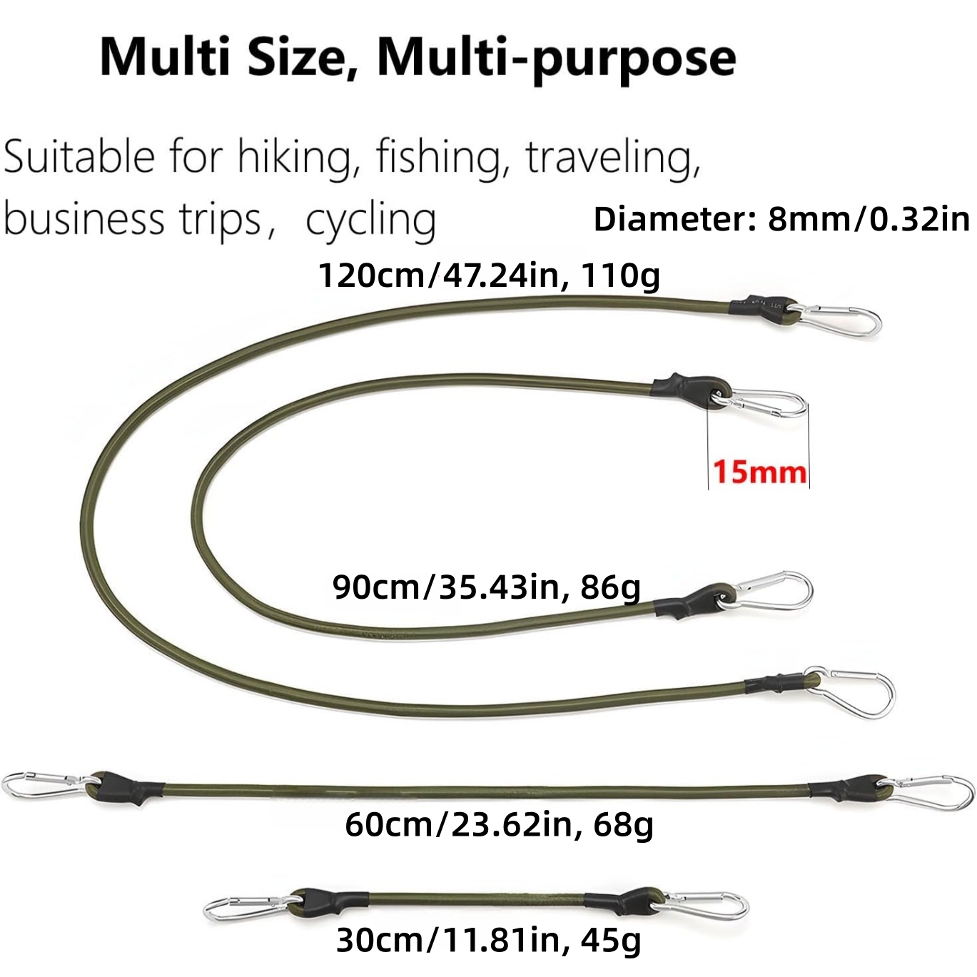 2 stuks elastisch touw met alu - Outdoor Camping Extension Cord recensie en prijs