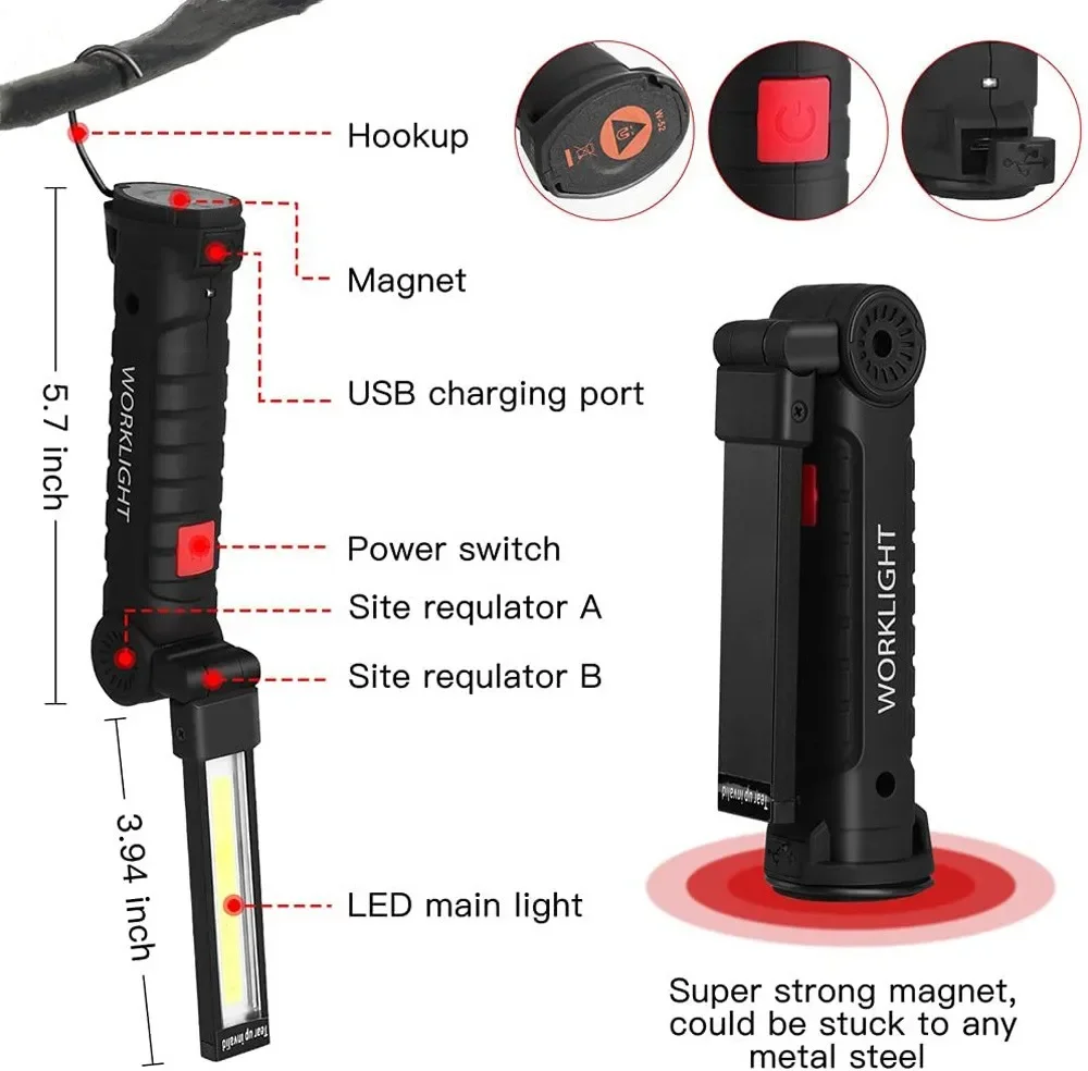 Draagbare COB LED-zaklamp USB  - Outdoor Camping Glamping recensie en prijs