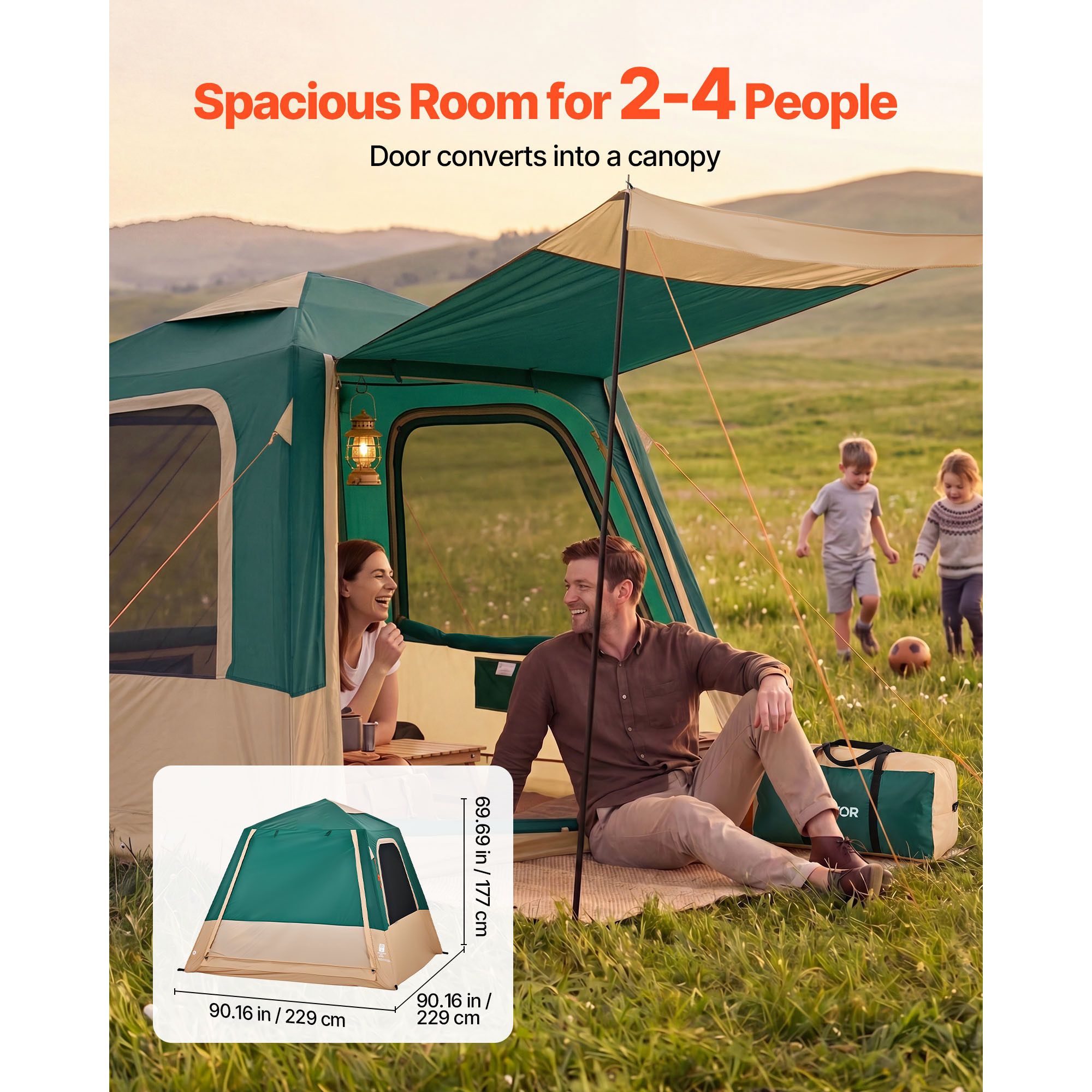 Campingtent, opblaasbare cabin - Outdoor Camping On Youtube recensie en prijs