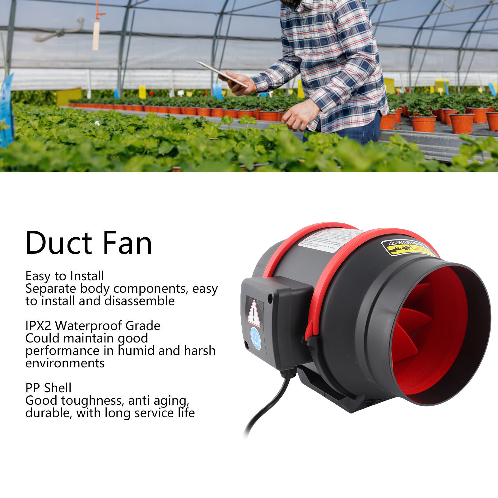 Vent Booster Fan Inline Duct F - Outdoor Camping Fans recensie en prijs