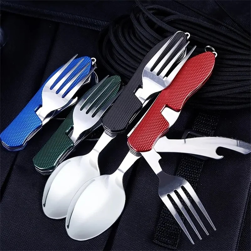 Roestvrijstalen bestek 4-in-1  - Outdoor Camping Dining Set recensie en prijs