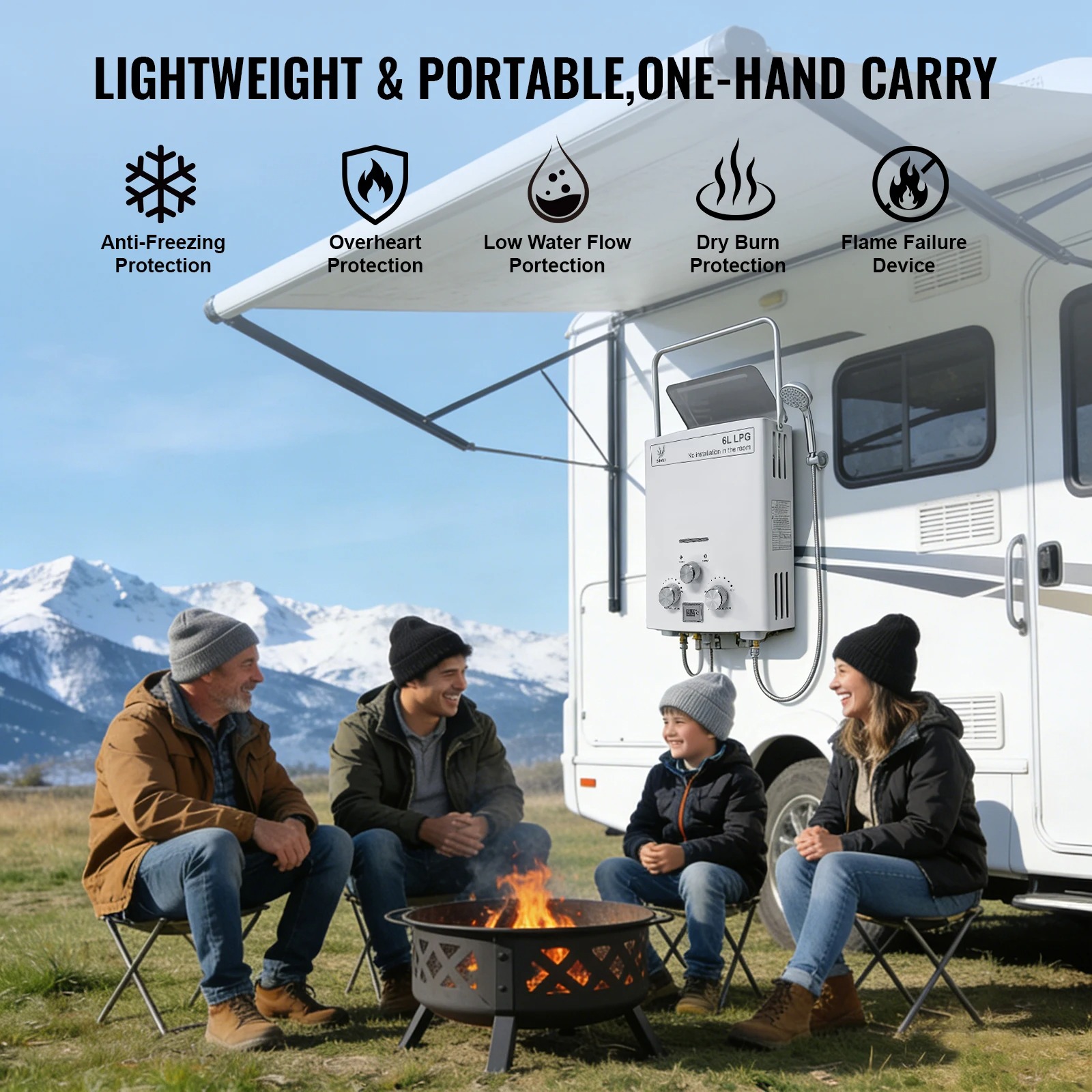 LPG-gasboiler | SIHAO 6L draag - Outdoor Camping Hot Water Heater recensie en prijs